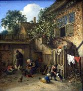 Adriaen van ostade The cottage dooryard. Spain oil painting artist
